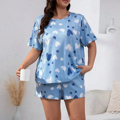 Plus Size Printed Pajama Set