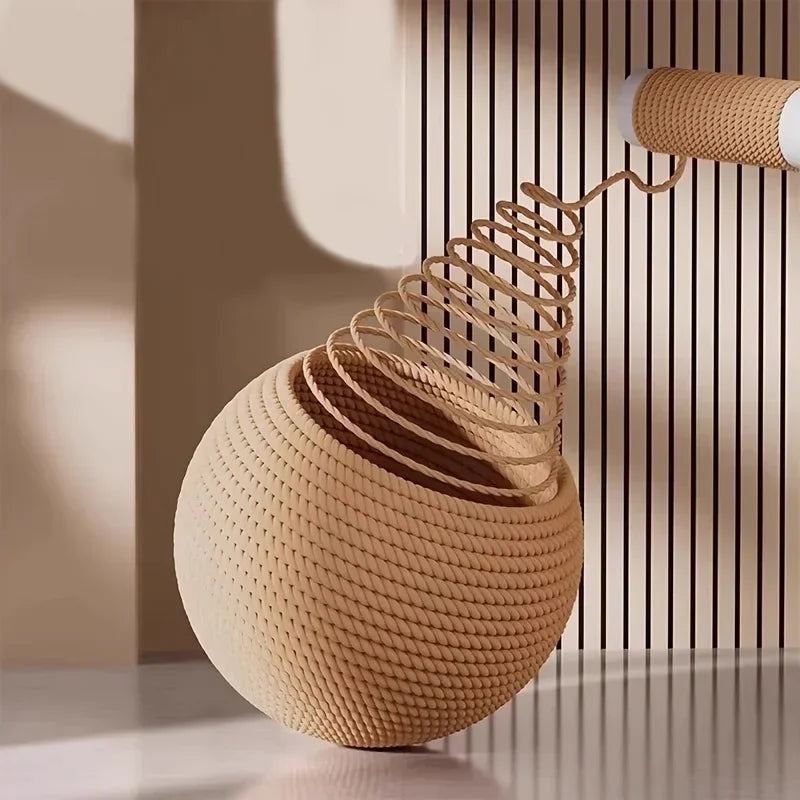Large Sisal Cat Ball Toy, Interactive Self-Amusing Scratcher, Chew & Teeth Cleaning Toy for Kittens, Indoor Cats