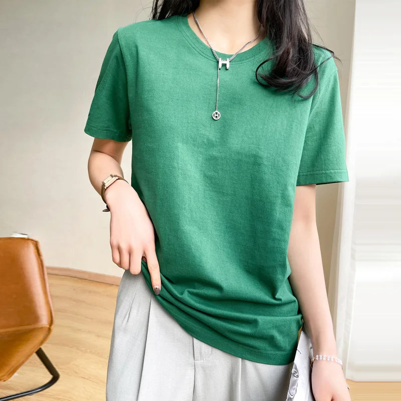 Loose Cotton Summer Tee Women