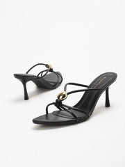 Women's fashionable, elegant, comfortable, simple and versatile high heels, peep-toe breathable slip-on stilettos.