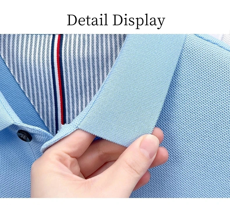100% pure cotton short sleeved men's polo shirt summer fashion high-end brand pony embroidery golf top casual business T-shirt