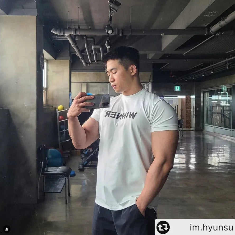Men Muscle Shirt Slim Fit Bodybuilding Tshirt Men Workout Fitness Shirts Top Tees
