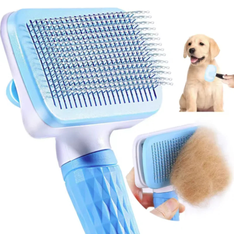 Pet massage comb, fur grooming brush, easily remove shedding undercoat of cats and dogs with one click