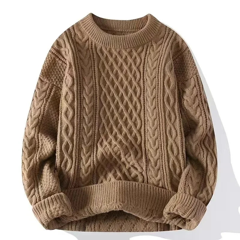 2024 Autumn Winter Men's Sweater Japan Fashion Men Clothing Striped Sweater Men Casual Streetwear Pullover O-Neck Sweaters Men