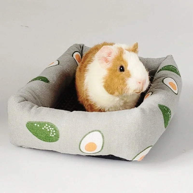 Pet Sleep Bed Rectangle Mat with Rattan Cooling Pad for Small Animals Dogs Cats Rabbit Guinea Pig Hamster Squirrel All Seasons