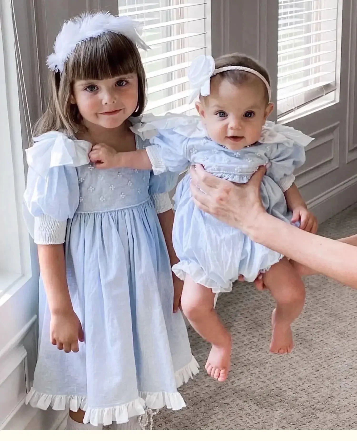 Embroidered Bow Princess Girls Dress