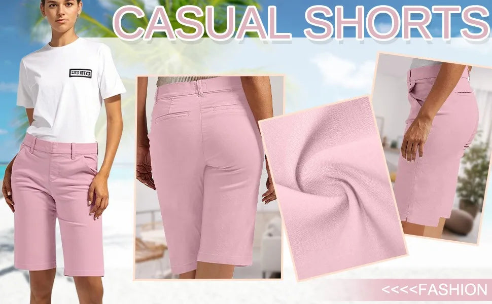 Trendy High Waist Chino Shorts
