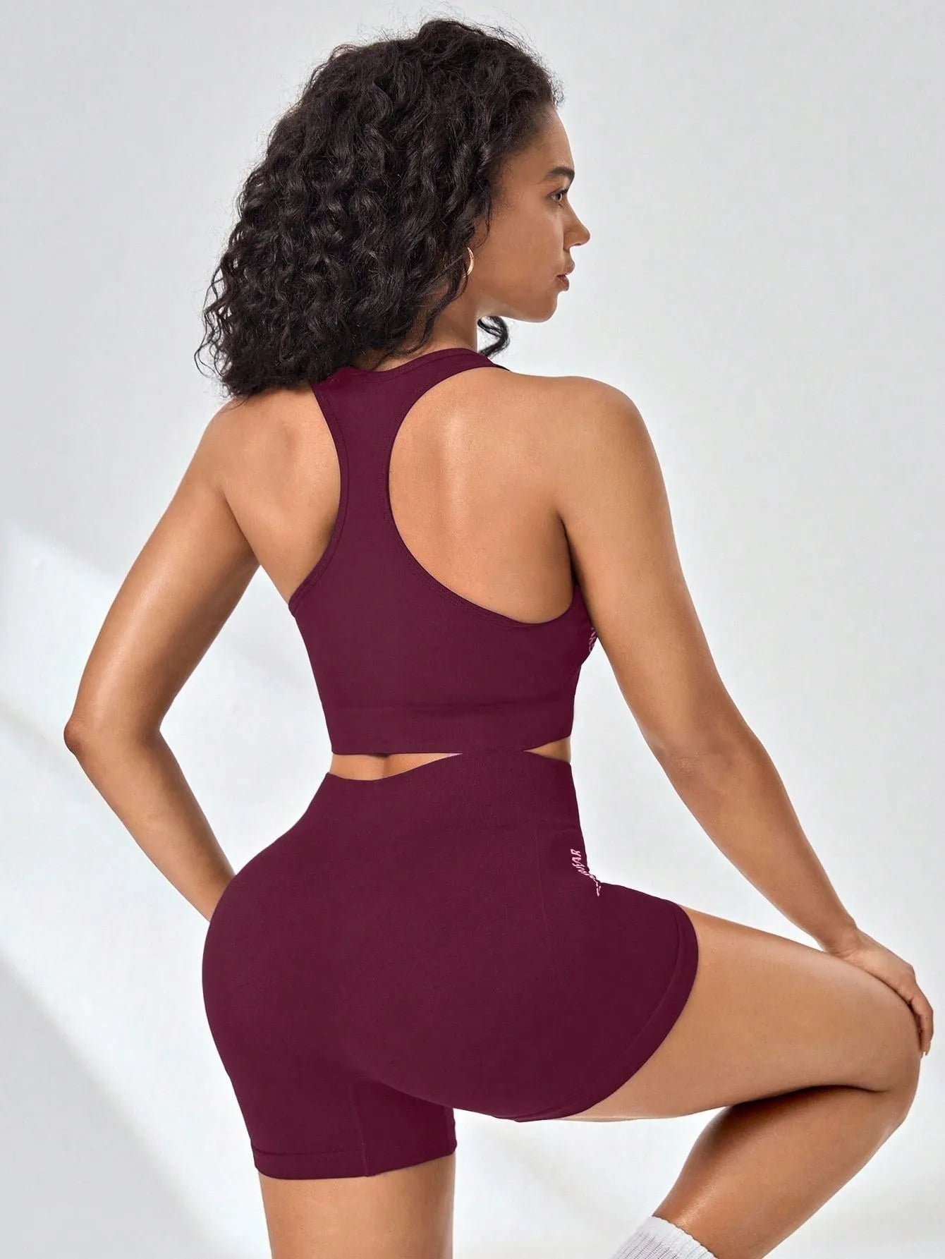 Women Yoga Set Bra Shorts Set Seamless Fitness Tracksuit Gym Running Shorts Sports Set Workout Shockproof Vest Outfit