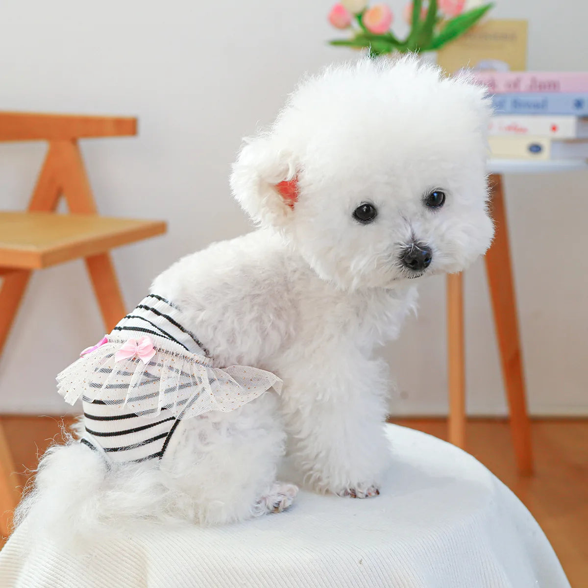 Striped Cotton Puppy Panties Set