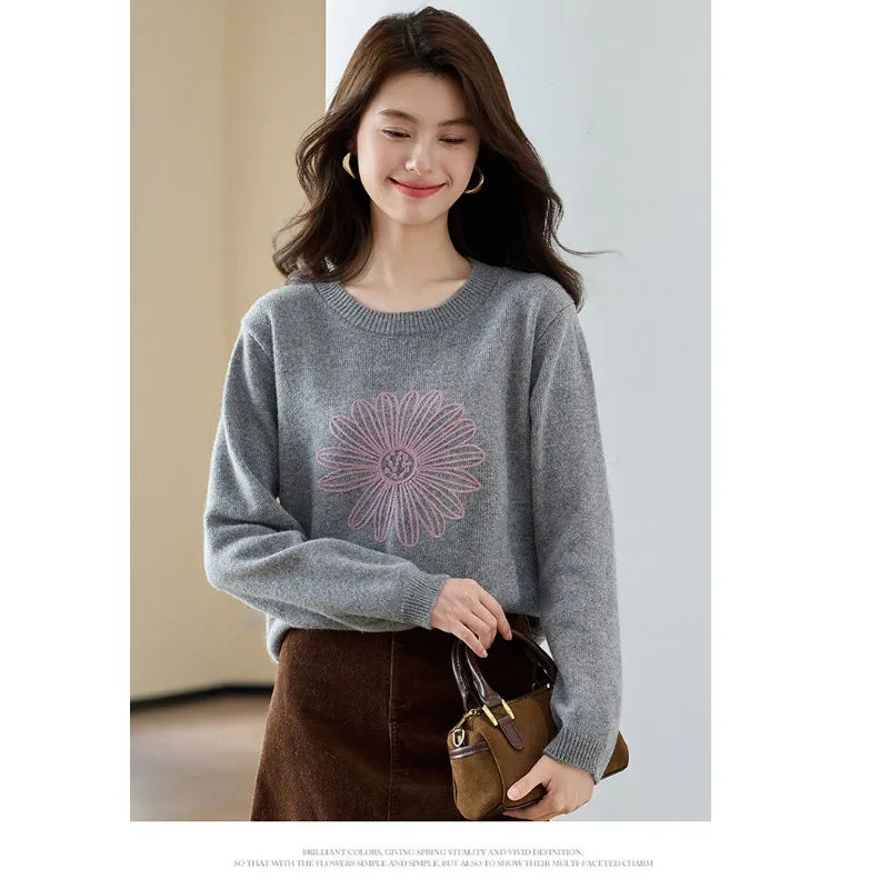 Classic Gray Winter Knit Pullover