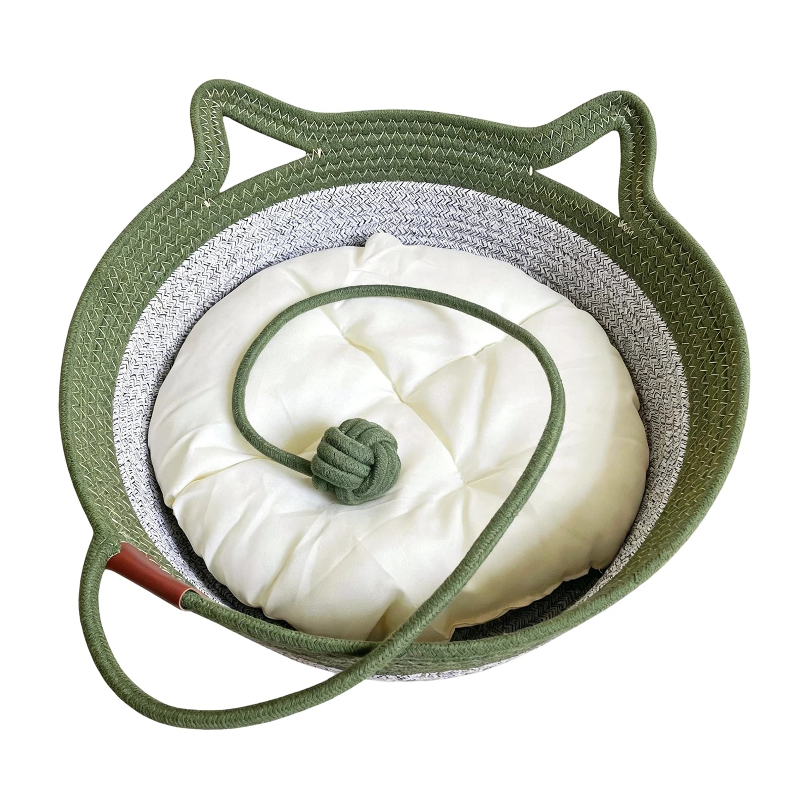 Pet Cat Bed Round Hand Woven Rattan Wear-resistant Cat Bed Summer Pet Bed Indoor Sleeping House Pet Products Accessories