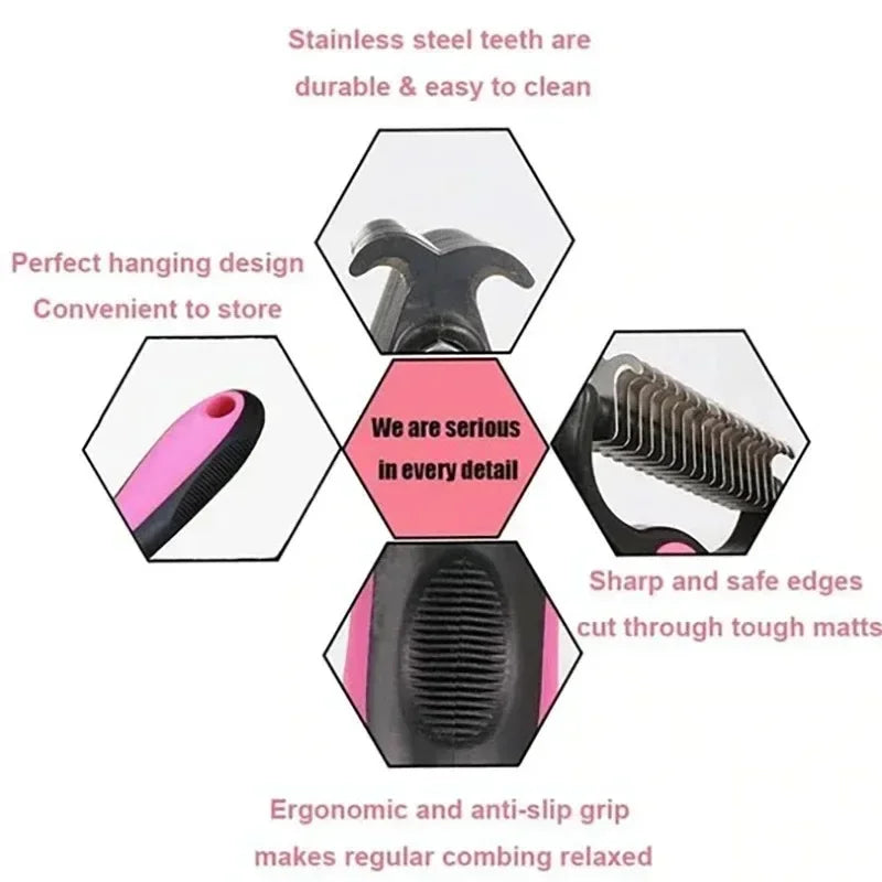 Pet Deshedding Brush Cat Comb Self Cleaning Hair Remover Grooming Tool for Dog and Cats De-Matting Comb Cleaning Pets Supplies