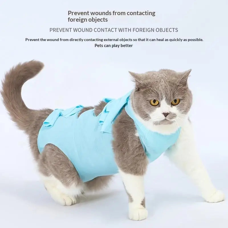 Pet Neutering Suit Cat Postoperative Recovery Clothes Anti-Licking Adjustable Wound Protective Clothing Pet Supplies