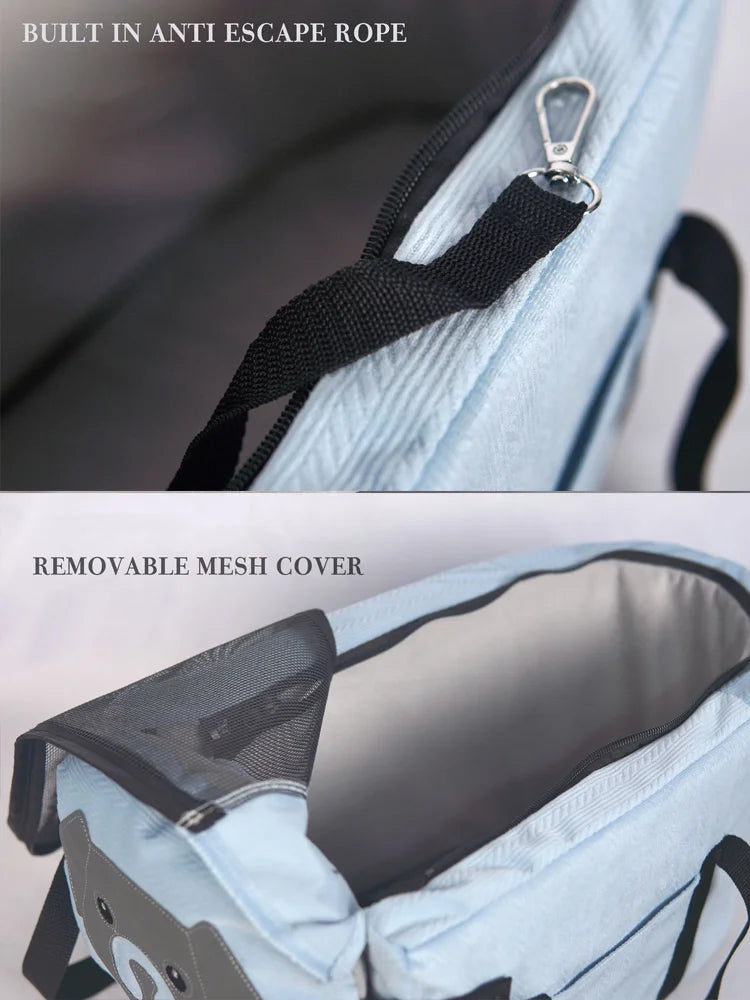 Pet Dog Cat Carrier Backpack Central Console Car Seat Travel Bag Portable Safety Booster Seat For Small Dogs Cats Outdoor Travel