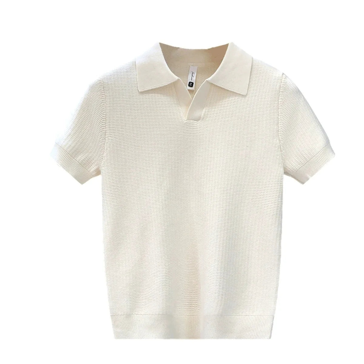 2026 Men's Summer Polo Shirt Korean Style Slim Wrinkle Resistant Collar Solid Color T-Shirts Casual Thin Sleeve Trendy Knit Tops