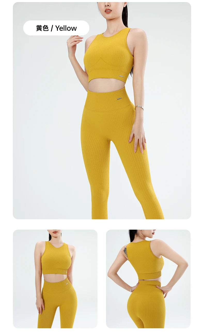 Women Yoga Set Buttery Soft Workout Clothing Gym Wear High Waist Leggings Crop Sports Bra 2 Piece Fitness Sports Suits