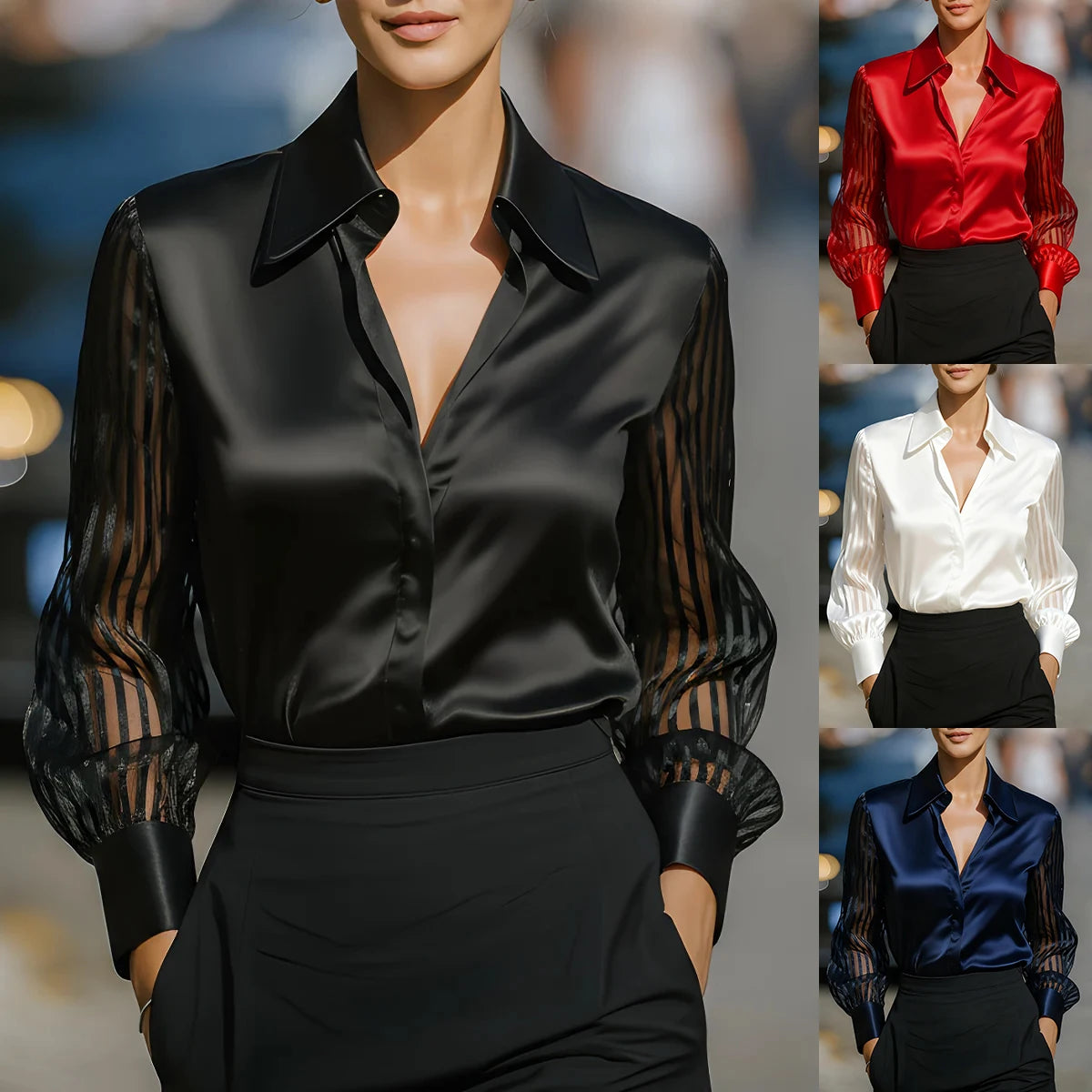 Women Shirt Blouse 2026 Fashion Long Sleeve Turn Down Collar White Black Shirt Blouse Women Tops Blouses Blusas Para Mujer Q6246