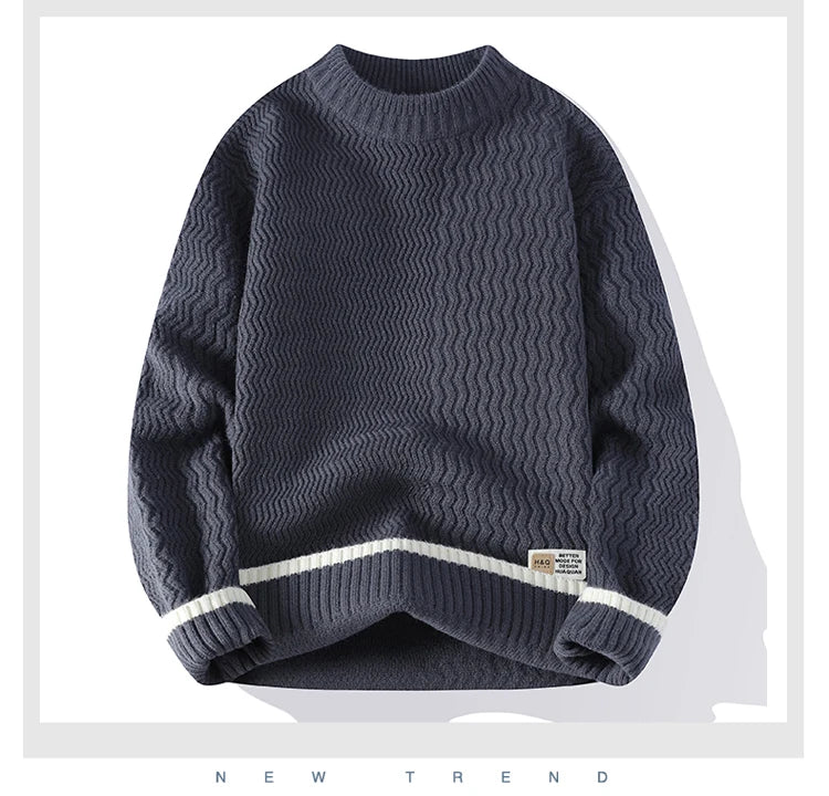 Men Casual Comfortable Warm Sweaters men round neck  Solid knitwear Men's High-Quality Fashion Trend Sweater 2025 Autumn/Winter