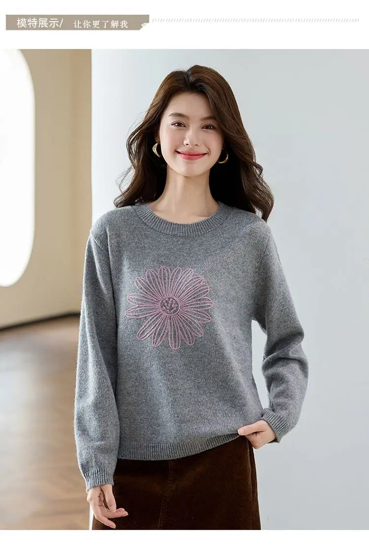 Classic Gray Winter Knit Pullover