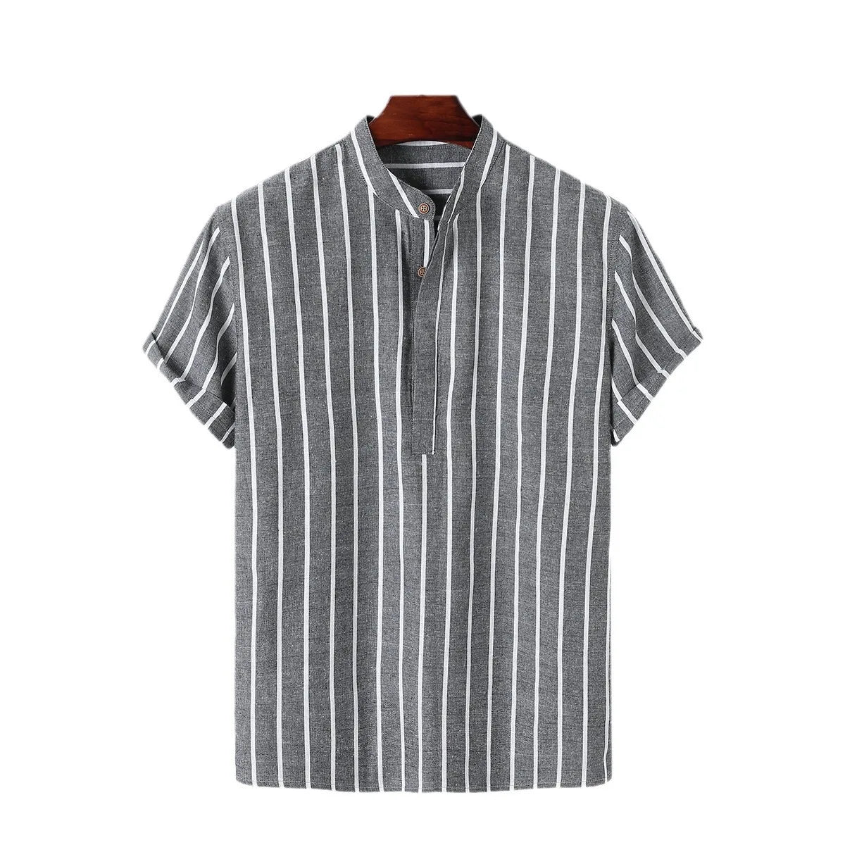 Modern Linen Stripe Shirt Men