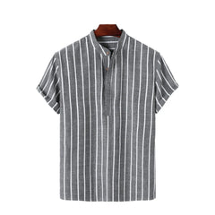 Modern Linen Stripe Shirt Men