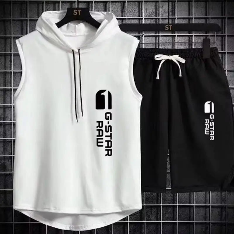 Men's track suit summer sportswear two-piece t-shirt shorts brand tracksuit jogging men's sports suit fitness clothes exercise