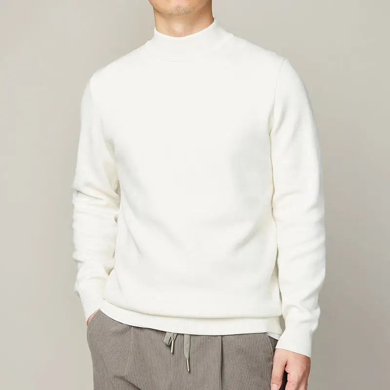 Mock Neck Slim Knit Sweater