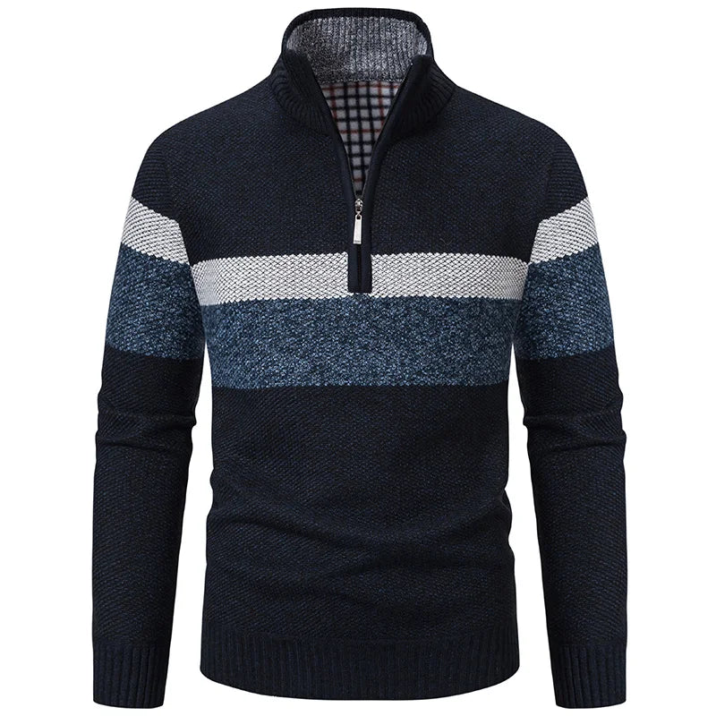 Zippered Fleece Turtleneck Sweater
