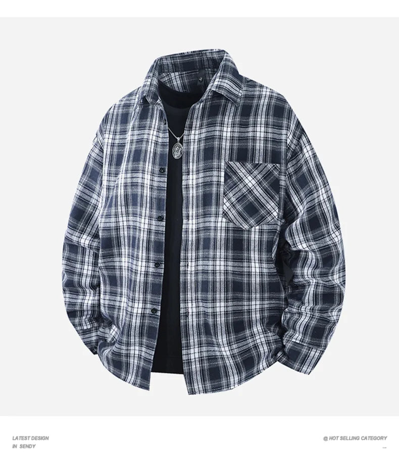 Plaid Flannel Casual Long Shirt