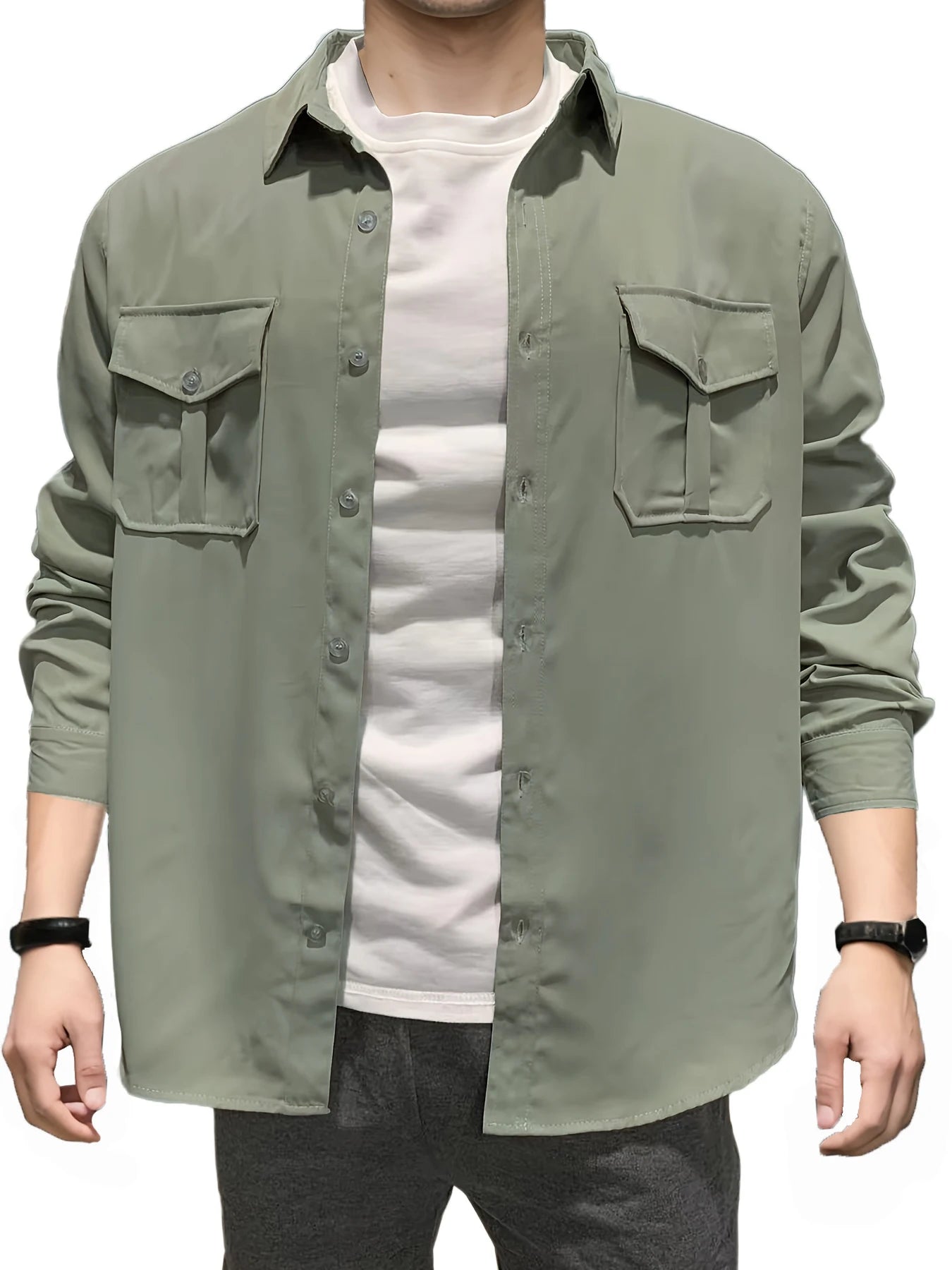 Multi Pocket Workwear Shirt Men