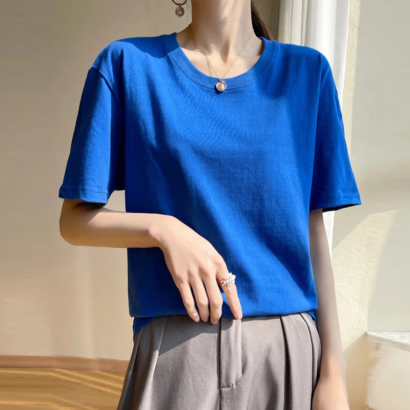 Loose Cotton Summer Tee Women