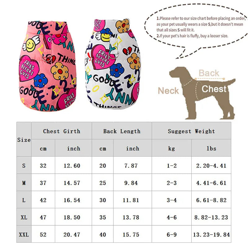Windproof Graffiti Print Dog Vest