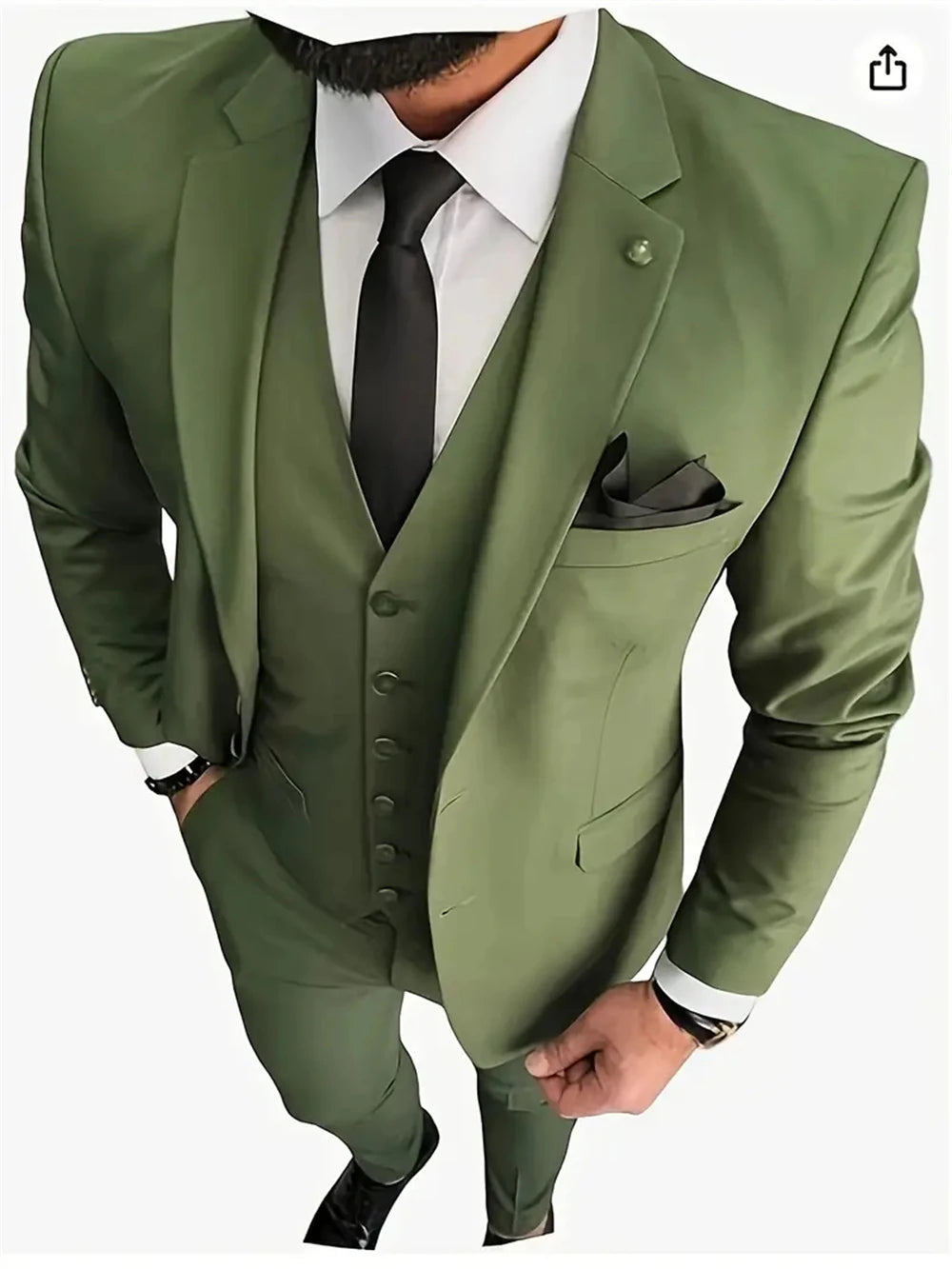 Notch Lapel Three-Piece Suit