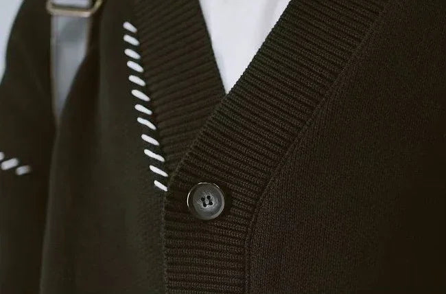 Retro Patchwork Knit Cardigan