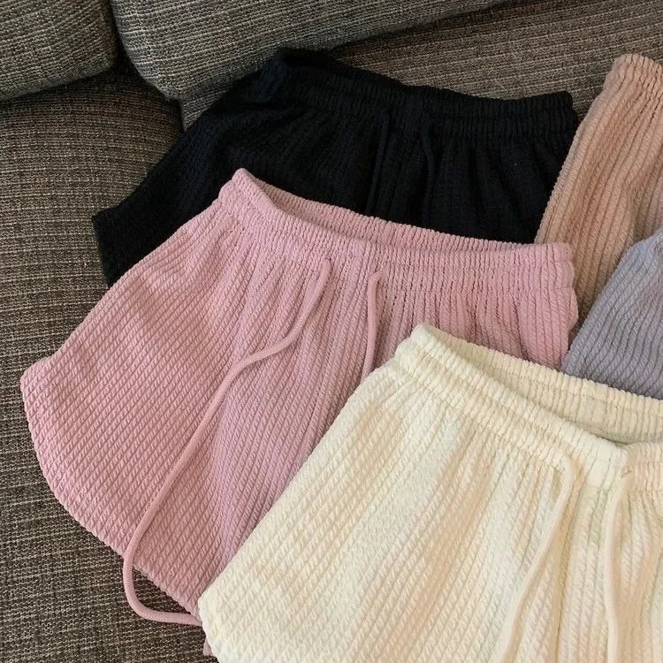 High Waist Drawstring Sweat Shorts