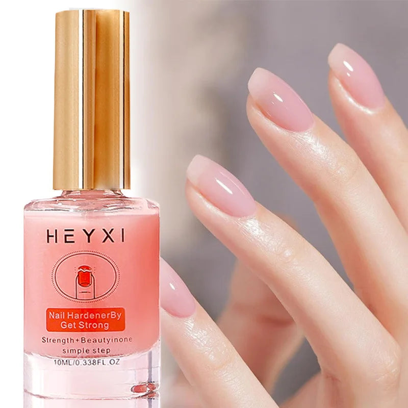 Natural Pink Nail Polish Hardener, Lasting Luster, Smooth Application, Enhance Nail Hardness, and Create Bright Nails