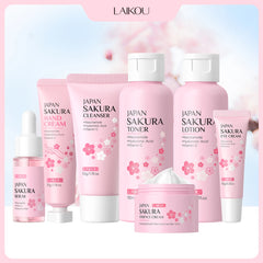 LAIKOU Japanese Sakura Skin Care Set - Hydrating Nourishing Moisturizing Soften Rough Skin for Radiant Complexion