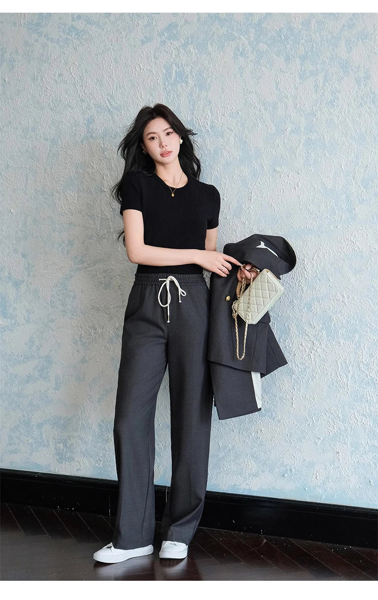 Elegant Peaked Lapel Suit Set