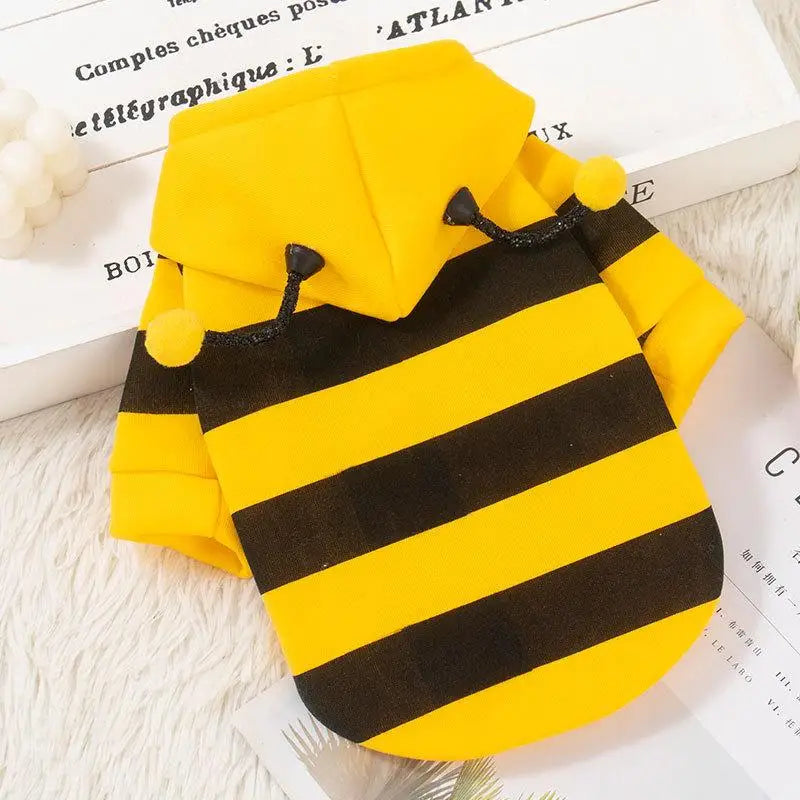 Bee Pet Puppy Coat Apparel Outfit Dog Hoodies Winter Warm Cat Cosplay Costume Holiday Outfit for Small Medium Dogs & Cats