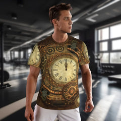 Gym T Shirt For Men Steampunk Design T-Shirts Fashion Wonderful Clockwork Vintage Summer Tees O Neck Streetwear Design Tops