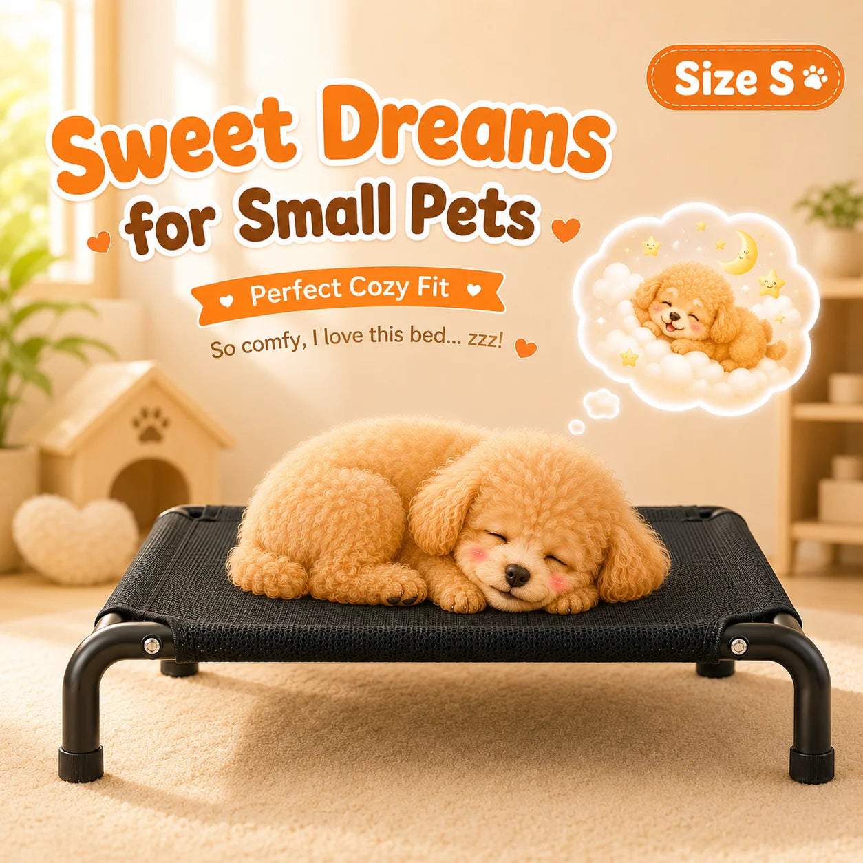 Elevated Pet Bed for Dogs, Washable Dog Bed for Small, Medium, Large & XL Puppies, Breathable Mesh Dog Bed