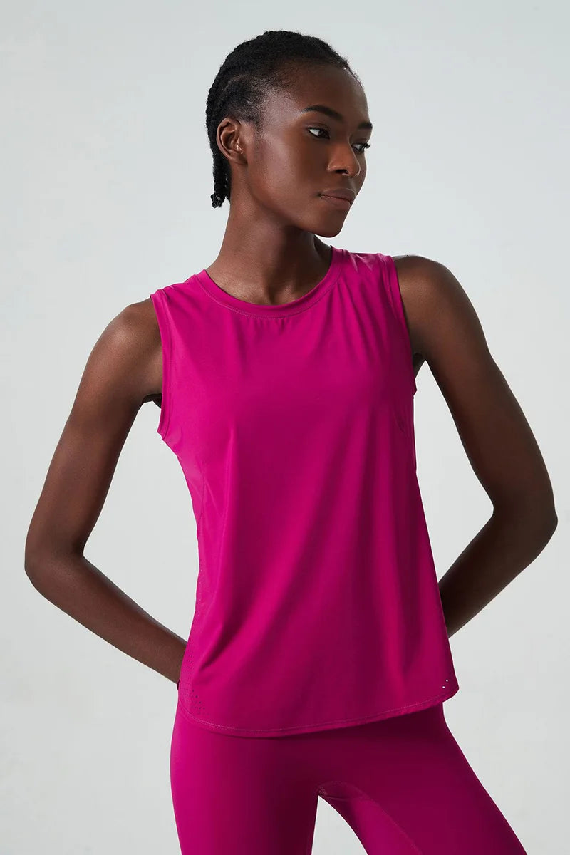 Yoga Sport Top Women Gym T Shirt Workout Clothing Wear Loose Cover Hip Shirt Quick Dry Vest Cropped Blouse Cool Tank Tops