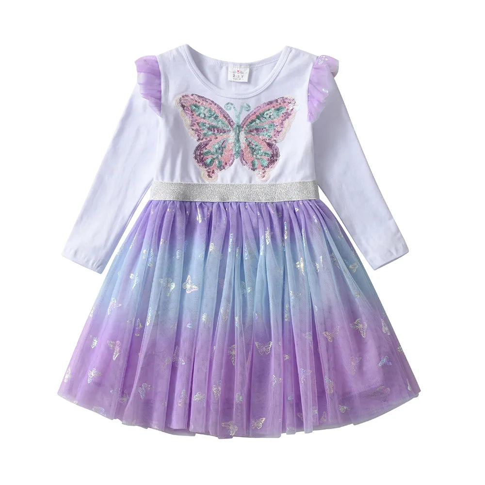 Butterfly Gradient Princess Girls Dress