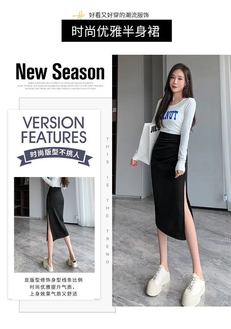 Sleek Pleated High Waist Skirt