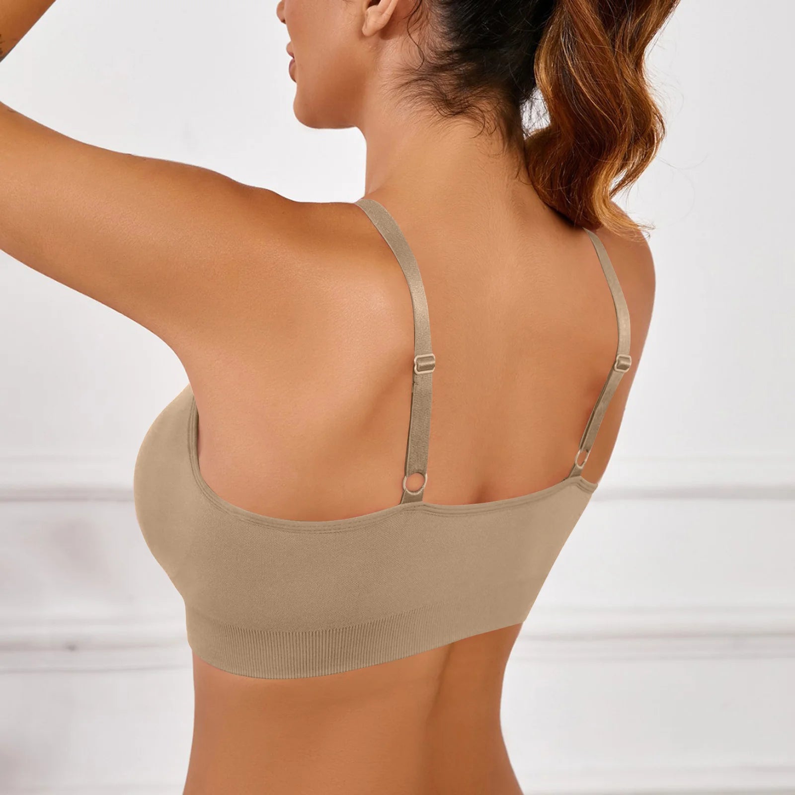 Sports Bras For Women Wireless Soft Workout Bra Full Coverage Push Up Bralettes Seamless Crop Cami Bra For Yoga