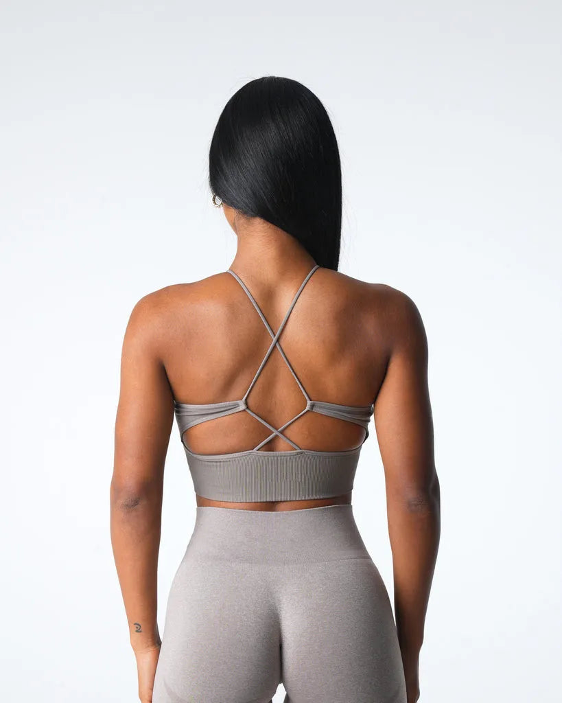 Embrace Seamless Sports Bra Women Backless Gym Bra Tops Padded Yoga Bras Push Up Running Sports Bras Workout Bralette Sportswear