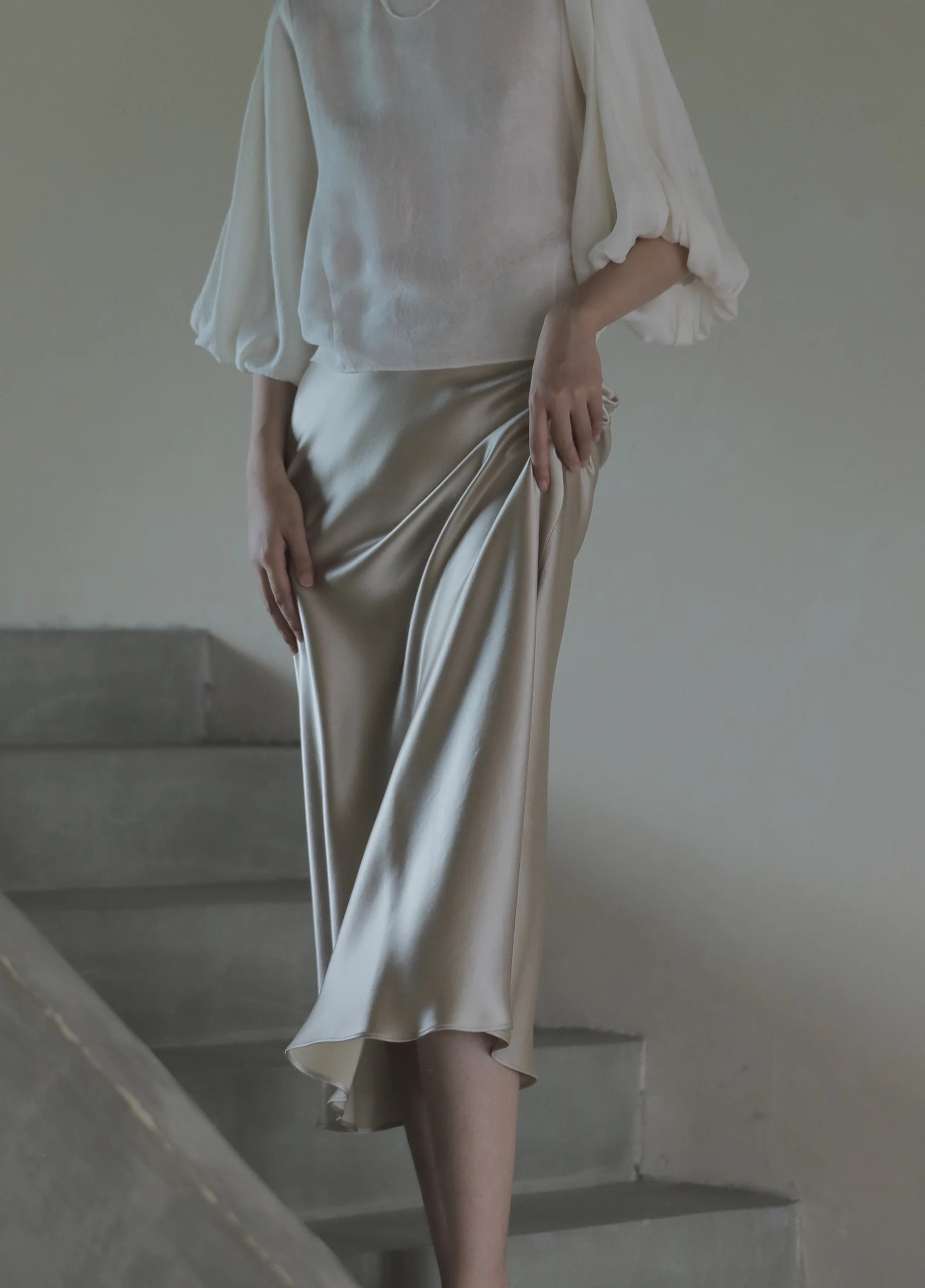 Elegant Satin A-Line Summer Skirt