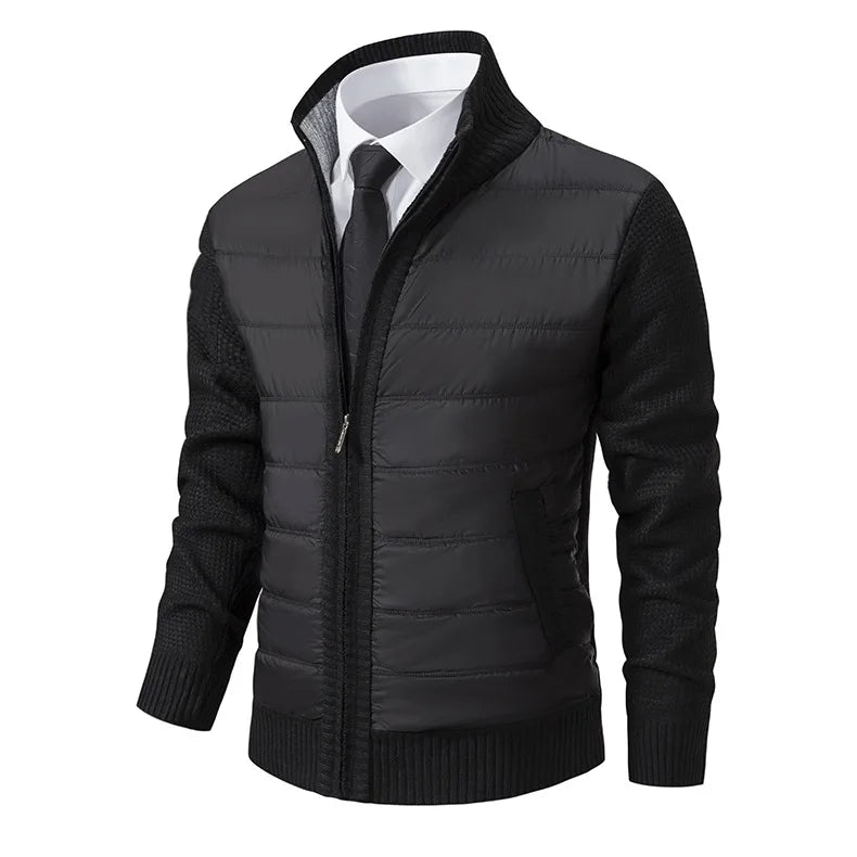 Autumn Winter Sweaters for Men Casual Knitted Sweaters Large Size Solid Color Plus Velvet Cardigan Knitted Sweater Cotton Coat