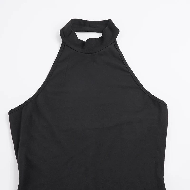 Women's Sleeveless High Neck Jumpsuit Slim Fit Flared Leg Backless Bodysuit Elegant Party Evening Outfits Street Wear 2026 New