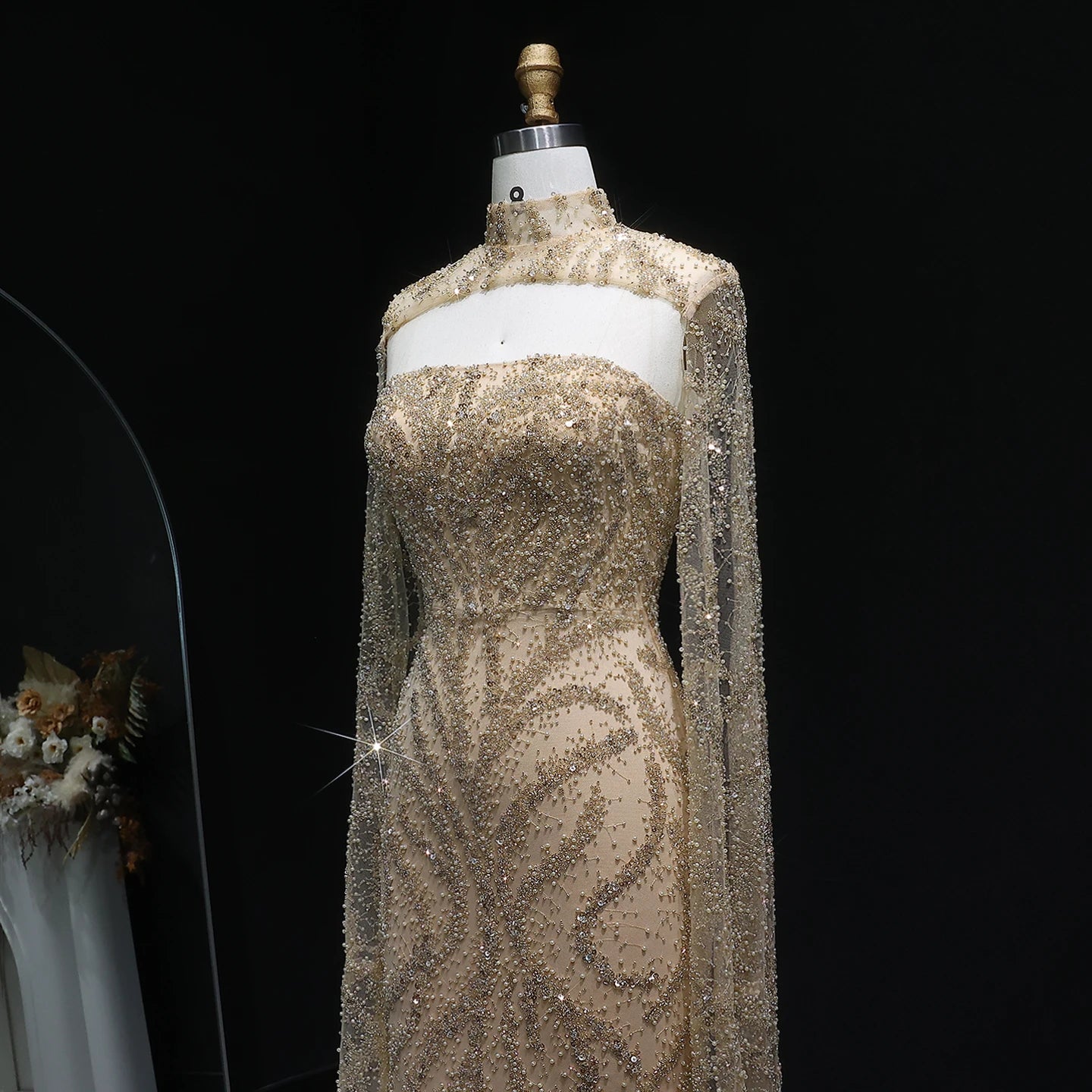 Sharon Said 2026 Luxury Evening Party Gowns Women' s Wedding Prom Dresses with Flowing Sleeves Elegant Mermaid SS663 Customized